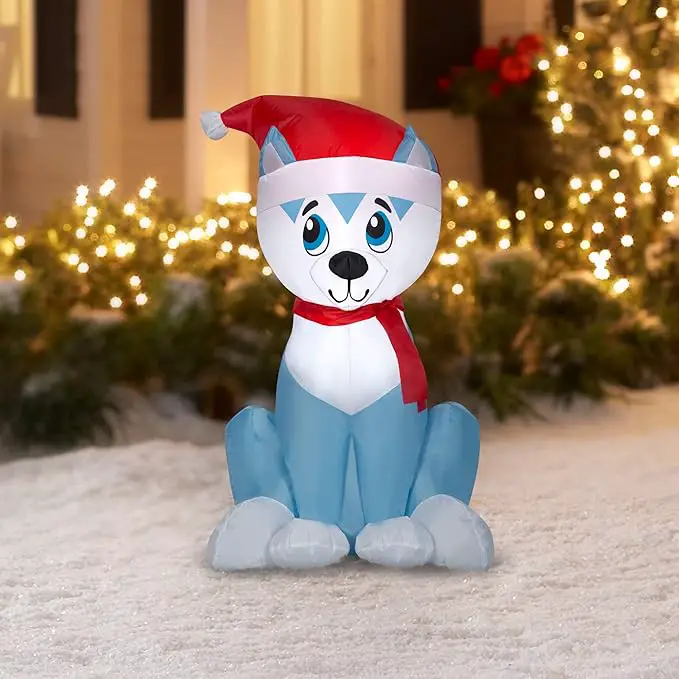 husky inflatable christmas