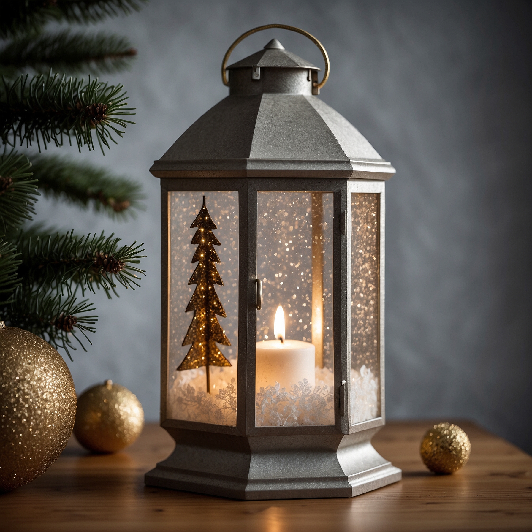 christmas is forever glitter lantern