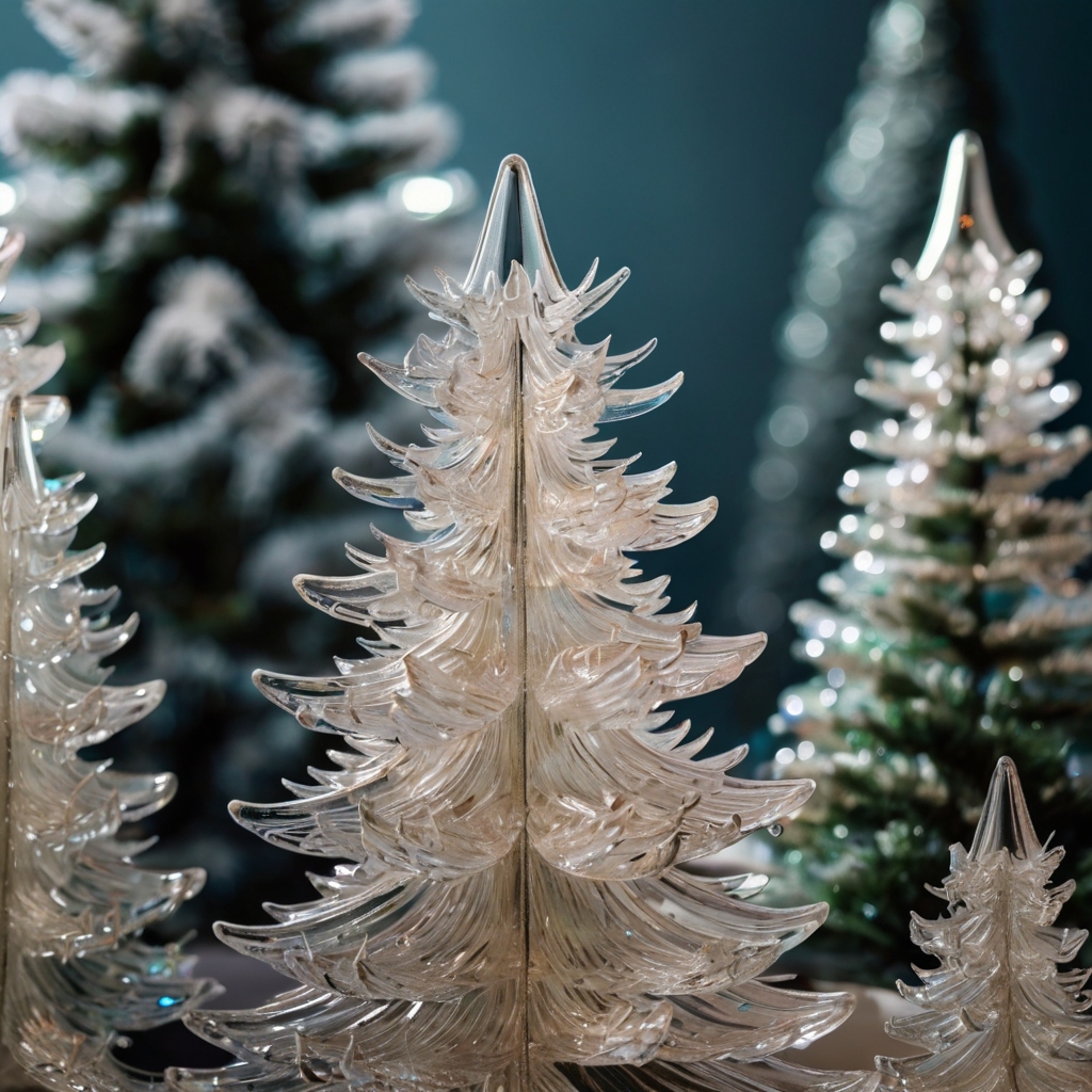 clear glass christmas trees