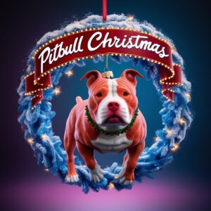 Pitbull Christmas Ornament